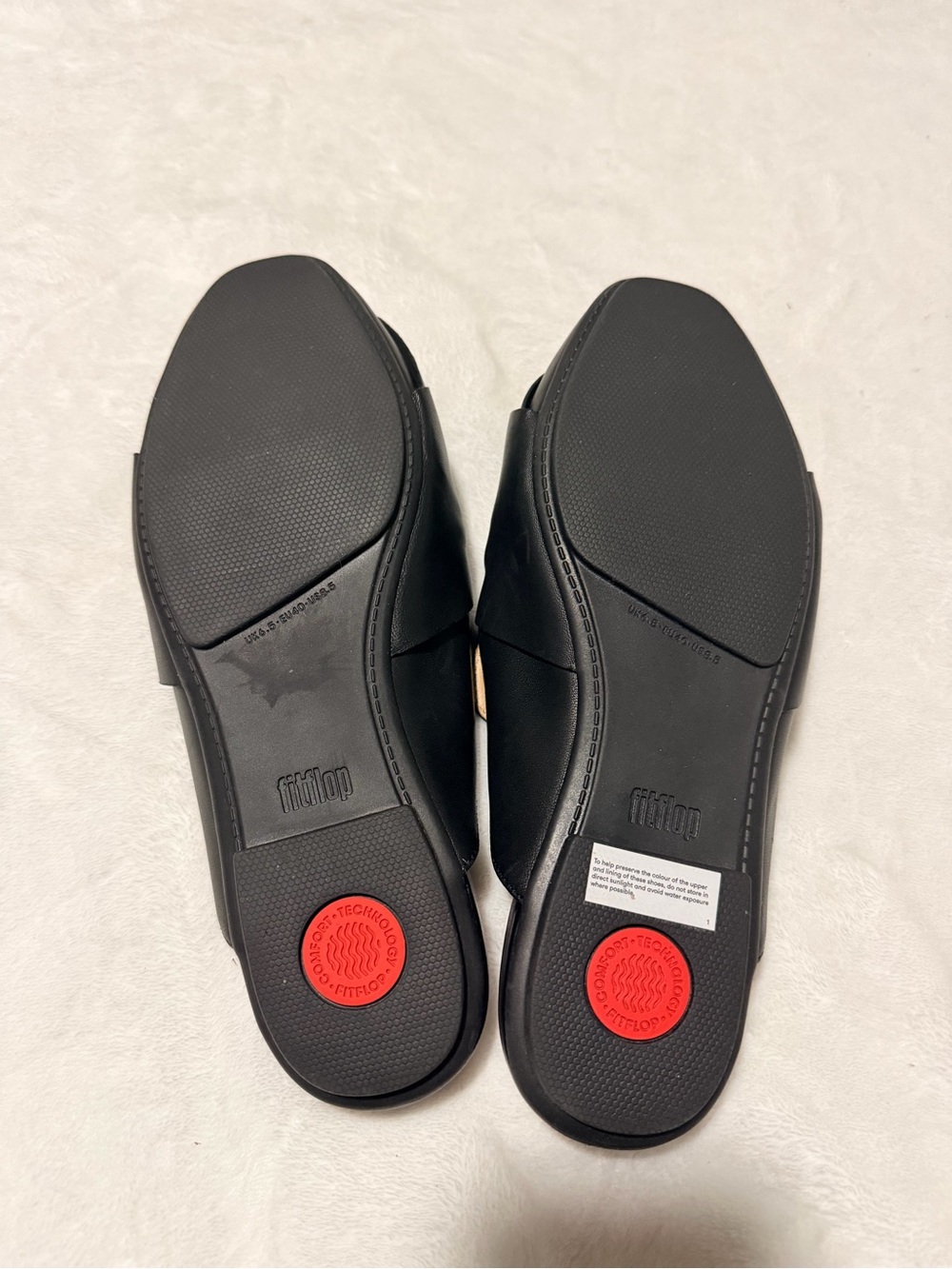 Fitflop Black Delicato Soft-Twist Leather Slip-On Mules Size 8.5 - Picture 6 of 8